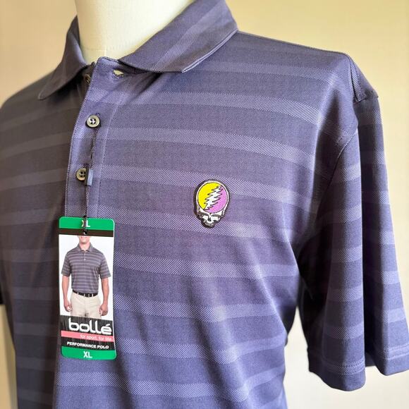 Grateful Dead Steal Your Face Bolle Performance Golf Polo (XL) NWT - Picture 3 of 5